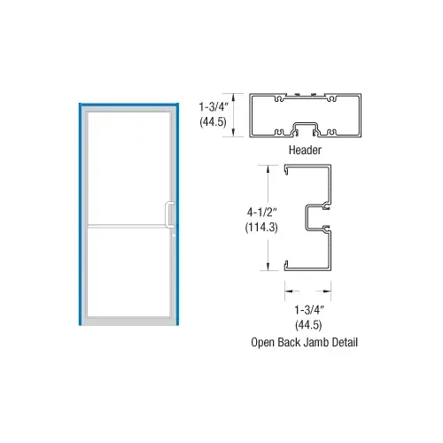 CRL-U.S. Aluminum 0V41222R36 Bronze Black Anodized 39-1/2" x 85-3/4" Series 450 Open Right Hand Back Offset Pivot Up and Over Frame Complete (1F)