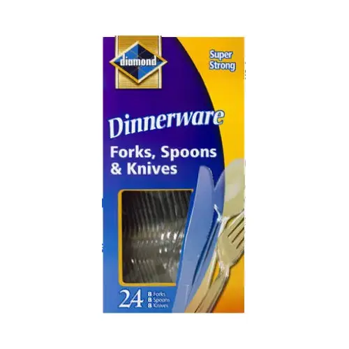 HEARTHMARK 41426 33098 Plastic Forks, Knives, Spoons, 8 Each