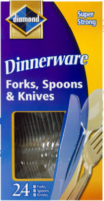 HEARTHMARK 98 Plastic Forks, Knives, Spoons, 8 Each