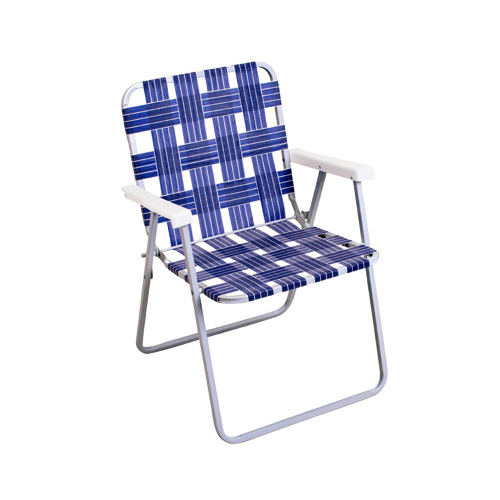 Rio Brands BY055A-0138PK6 Folding Chair, Aluminum/Steel Frame, Blue Webbing