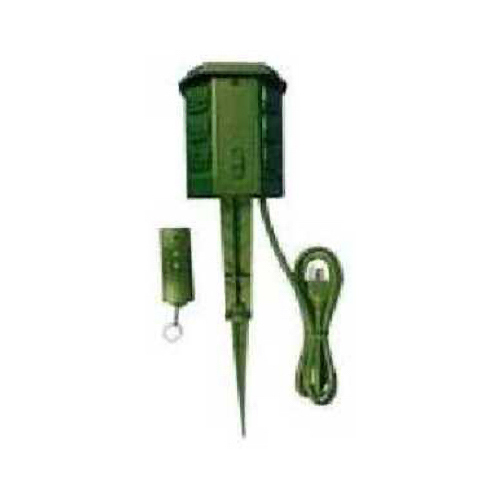 KAB ENTERPRISE CO LTD SP-039 Outdoor Power Stake, With Remote, 6-Outlet, Green, 6-Ft.