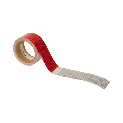 Reflextive Tape, 2 x 18-In. x 30-Ft. Red & White