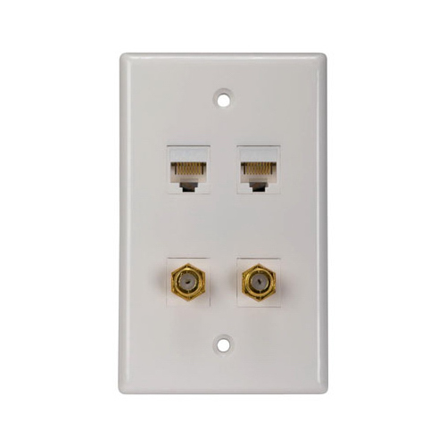 Dual-Coax Wall Plate, Dual Cat5/6