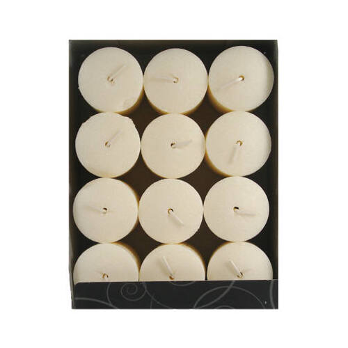 1276570 Scented Votive Candle, Creamy Vanilla Swirl Fragrance, Ivory Candle, 10 to 12 hr Burning - pack of 12