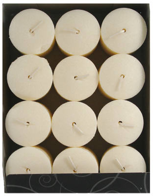 Candle Lite 4520570 1276570 Scented Votive Candle, Creamy Vanilla Swirl Fragrance, Ivory Candle, 10 to 12 hr Burning