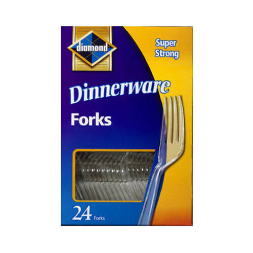 24-Count Clear Plastic Heavyweight Forks
