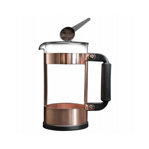 Coffee Press, 32 oz Capacity, 8-Pan, Copper/Glass