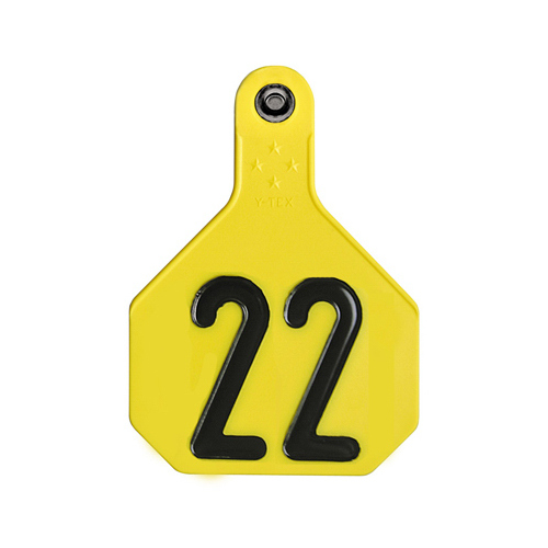 ANIMAL HEALTH INTERNATIONAL 18548451 All American Livestock Tag, Numbered, Large, Yellow  pack of 25