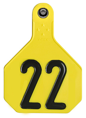 ANIMAL HEALTH INTERNATIONAL 18548451 All American Livestock Tag, Numbered, Large, Yellow  pack of 25