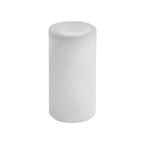 Flameless Wax Pillar, Battery-Operated, White, 6-In.