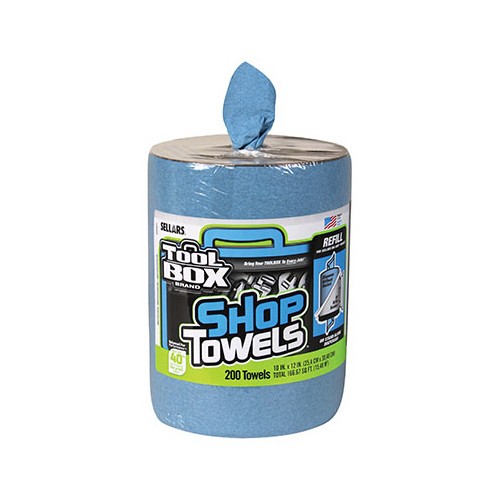 TOOLBOX Shop Towels With Big Grip Dispenser Bucket – 200 Sheets Per Tub (2-Pack)