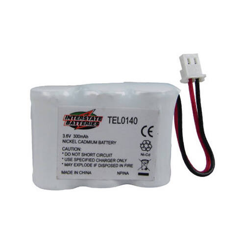 INTERSTATE ALL BATTERY CENTER TEL0140 Cordless Telephone Battery, 3.6-Volt, 300Mah Nicd