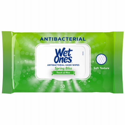 EDGEWELL PERSONAL CARE 13080 Antibacterial Hand Wipes, Spring Bliss Scent, 50-Ct.