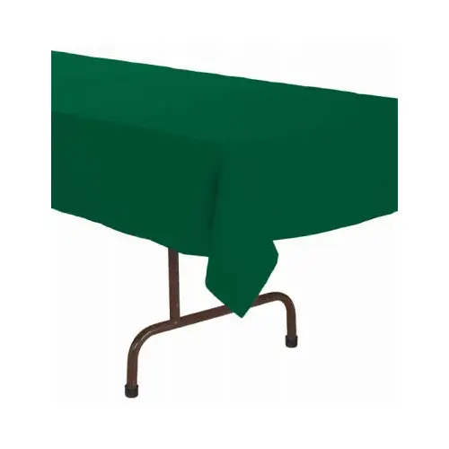 CREATIVE CONVERTING 713124 Paper/Poly Table Cover, Hunter Green, 54 x 108 In.