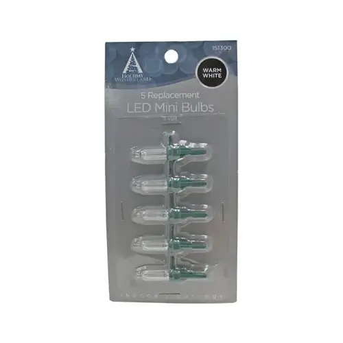 Mini Christmas Lights LED Replacement Bulb, Warm White - pack of 5