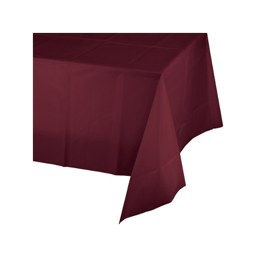 CREATIVE CONVERTING 703122 Plastic Octy Round Table Cover, Burgundy, 82 In.