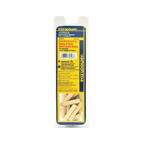 EAZYPOWER 30000 Fluted Dowel Pin, 1/2 x 1-1/4 In - pack of 36