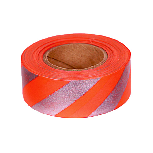 Flagging Tape, Reflective Orange, 1-In. x 150-Ft.