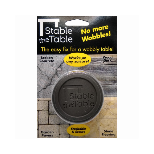 STABLE THE TABLE, LLC 110-00-01-04 Table Wobble Fixer, Gray, Round  pack of 4