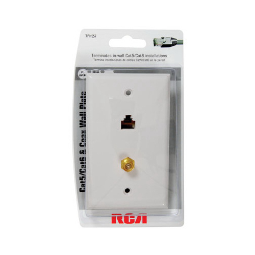 AUDIOVOX TPH567RV Coax Wall Plate, Cat5/6