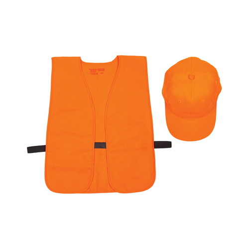 ALLEN COMPANY 17555 Hat & Vest Combo, Orange, One Size