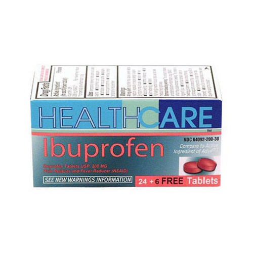 GREAT LAKES WHOLESALE 9221580200 Ibuprofen Tablets, 200 mg, 30-Ct.