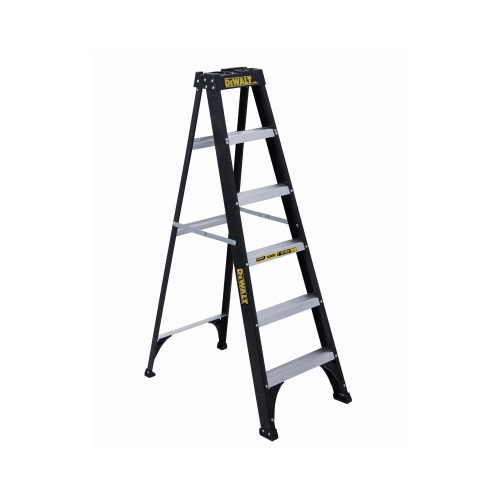 Step Ladder, 5-Step, 250 lb, Type I Duty Rating, 3-3/4 in D Step, Fiberglass