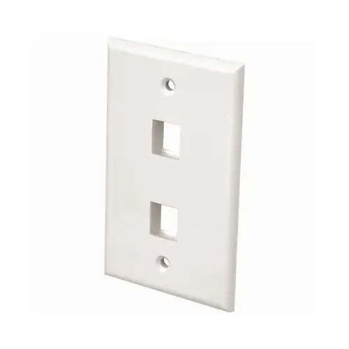 2 Port Wall Plate, White