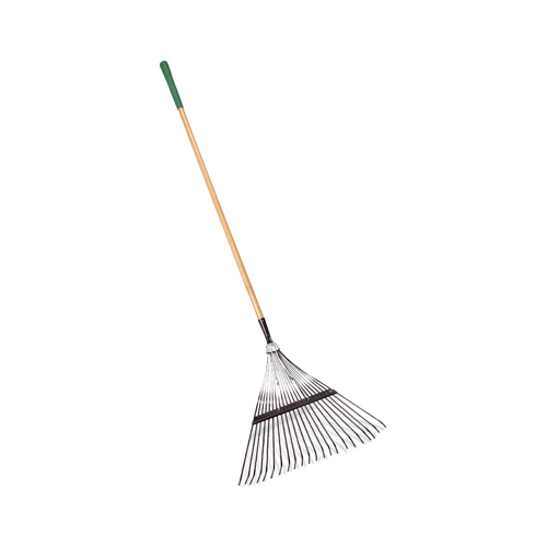 Lawn & Leaf Rake, Steel Tines, Wood Handle, 22-In. Head - pack of 18