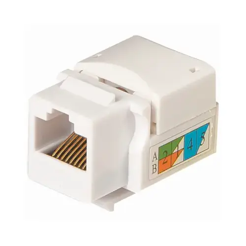 RJ45 Cat6/5e Wall Jack, White