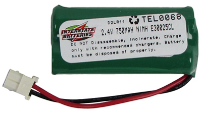 INTERSTATE ALL BATTERY CENTER TEL0068 Cordless Telephone Battery, 2.4-Volt, 750Mah Ni-Mh