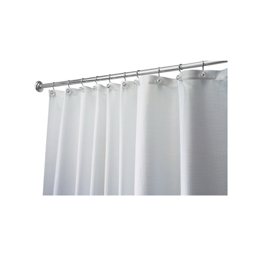 Shower Curtain, Carlton, White Polyester, 72 x 72-In.