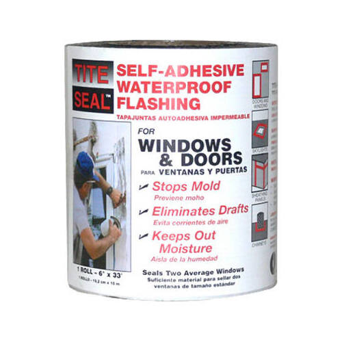 Flashing, Window & Door, Self-Adhesive, Waterproof, 6-In. x 33-Ft.