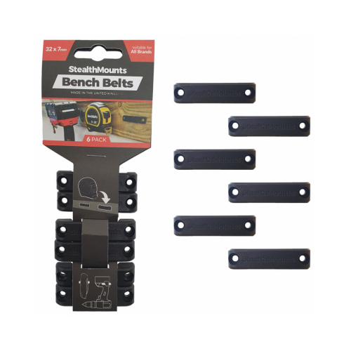 StealthMounts BB-BLK-6 Bench Belt Tool Mounts  pack of 6
