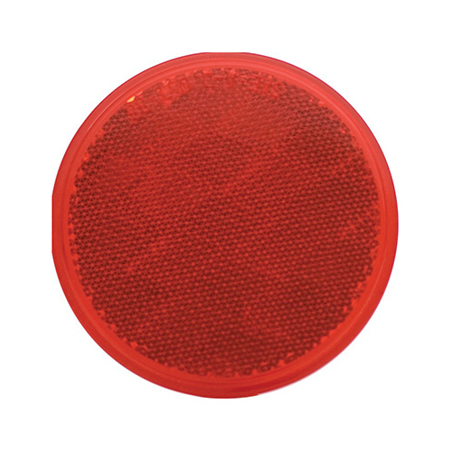 Trailer Reflector, Red, Round, 3-3/16-In.