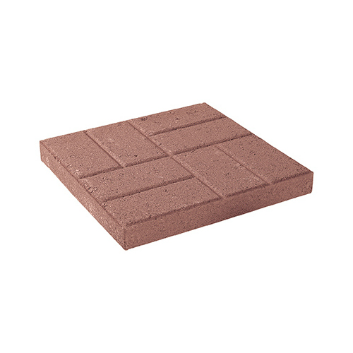 Oldcastle 10050370 Stepping Stone, Embossed Red Concrete, 16 x 16-In.