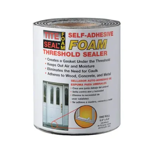 Threshold Sealer, Self-Adhesive Foam, 5.5-In. x 6.5-Ft. White