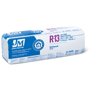 Johns Manville U1330 Un Faced Kraft Batt Insulation R13 106.5 Sq