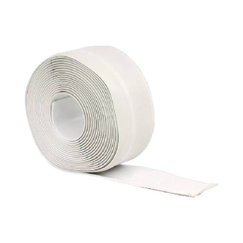 Wall Base, 20 ft L, 2-1/2 in W, Vinyl, White