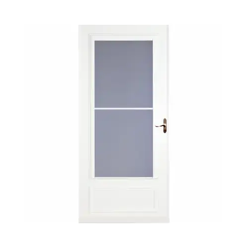 Screen Away 830-82-031 Storm Door, 32 in W, 81 in H, Retractable Screen, Wood, White