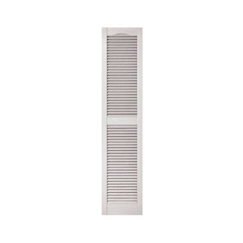 15 x 67-In. White Louvered Shutters, Pair