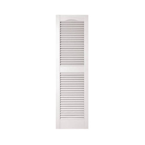 15 x 52-In. White Louvered Shutters, Pair