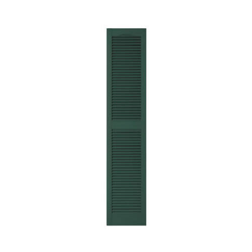 15 x 72-In. Forest Green Louvered Shutters, Pair