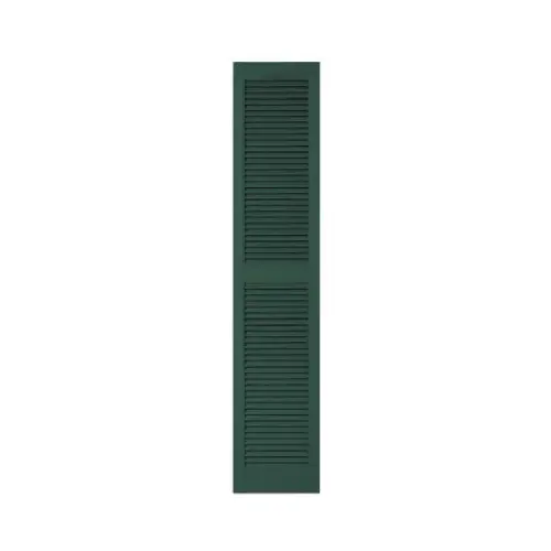 BORAL BUILDING PRODUCTS 010140072028 15 x 72-In. Forest Green Louvered Shutters, Pair