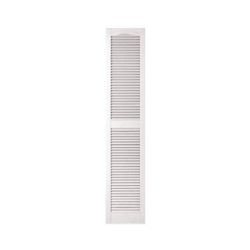 15 x 72-In. White Louvered Shutters, Pair