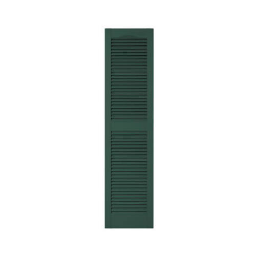 15 x 60-In. Forest Green Louvered Shutters, Pair