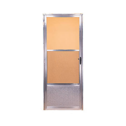 Storm Door, Self-Storing Screen, Mill Finish Aluminum, 36 x 80-Inch