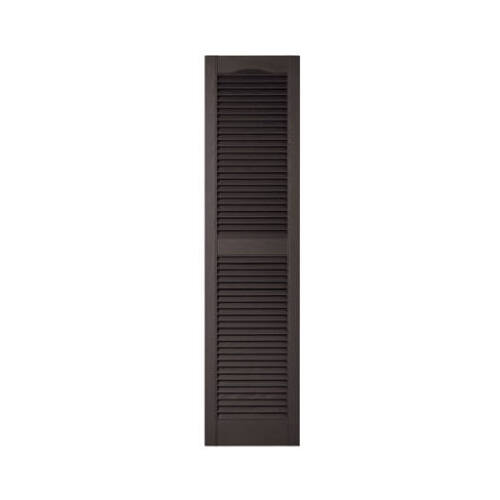 BORAL BUILDING PRODUCTS 010140060002 Louvered Shutters, Pair, Black Vinyl, 15 x 60-In., Pr.