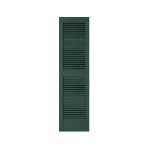 15 x 55-In. Forest Green Louvered Shutters, Pair