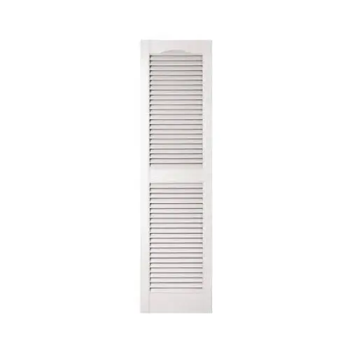 BORAL BUILDING PRODUCTS 010140055001 15 x 55-In. White Louvered Shutters, Pair